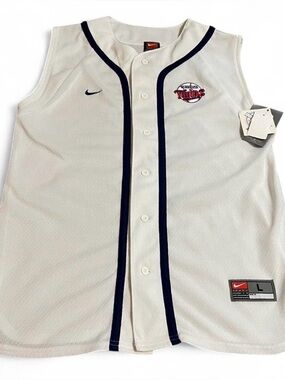 Vintage Nike Minnesota Twins Boys Sleeveless Jersey Size L (16-18) NWT
